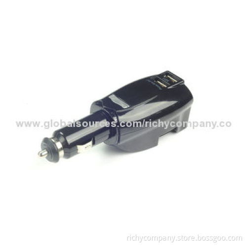 2-in-1 car charger with different plug pins for option